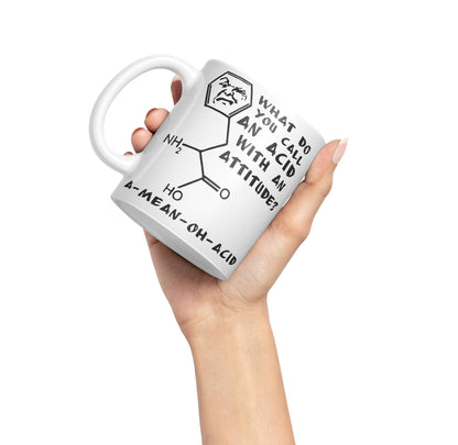 Vixar A Mean Oh Acid Pun Breaking Funny Science Ceramic Coloured Mug Cup - A Great Gift for Your Physics, Chemistry or Biology Teacher!