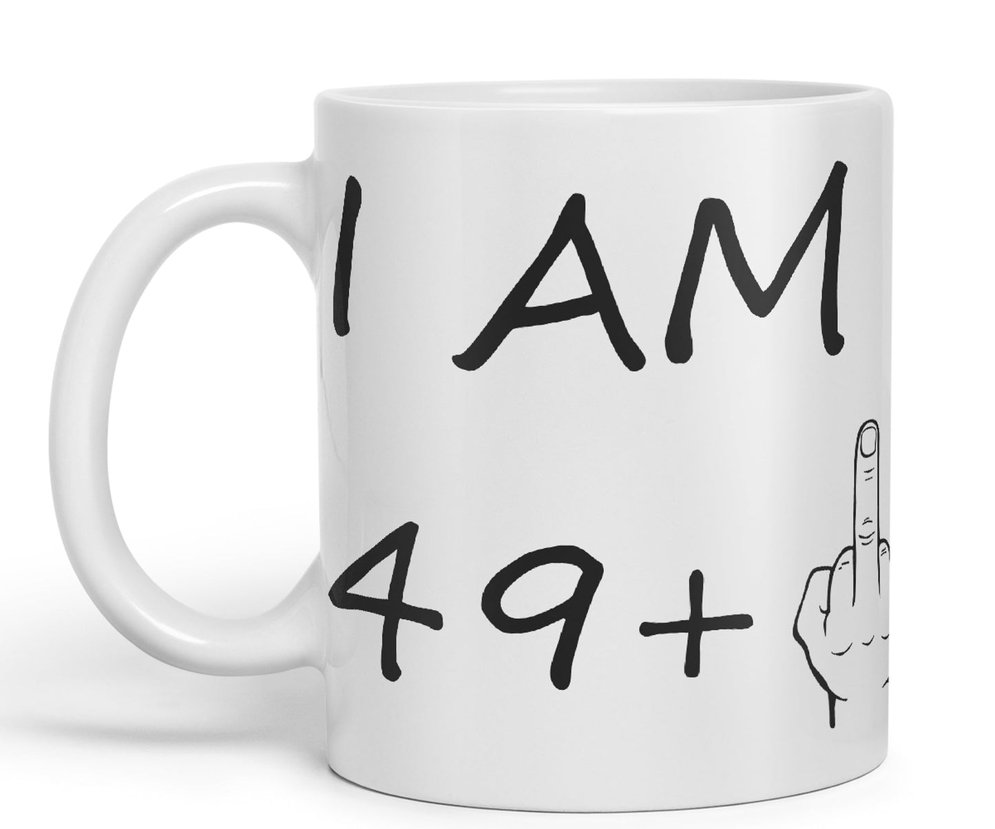 Vixar I am 49 + 1 Man Male Hand Ceramic 330 ml, 11oz Coloured Mug Cup Gift Coffee Tea Happy Birthday Turning 50 Years Old as a Joke Celebration 50th Birthday Gift idea