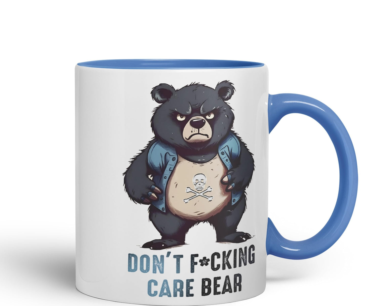 Vixar Don't F**g Care Bear Sarcastic Joke Ceramic Coloured Mug Cup for Tea Coffee Hot Brew 330ml 11Oz