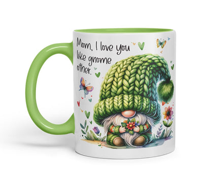 Vixar Mom I Love You Like Gnome Other Cute Gnome Mother Mum Mug – Coloured Ceramic Mug Cup Gift, 11oz (Black)