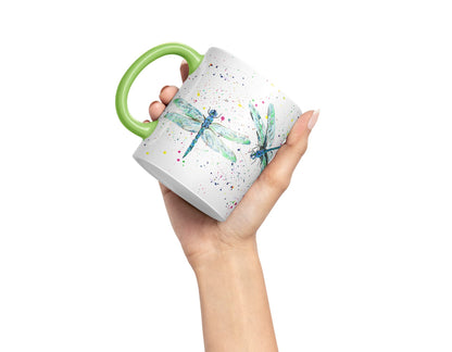 Vixar Dragonflies Dragonfly Insect Animals Watercolour Art Coloured Mug Cup Gift Birthday Work Office Tea Coffee