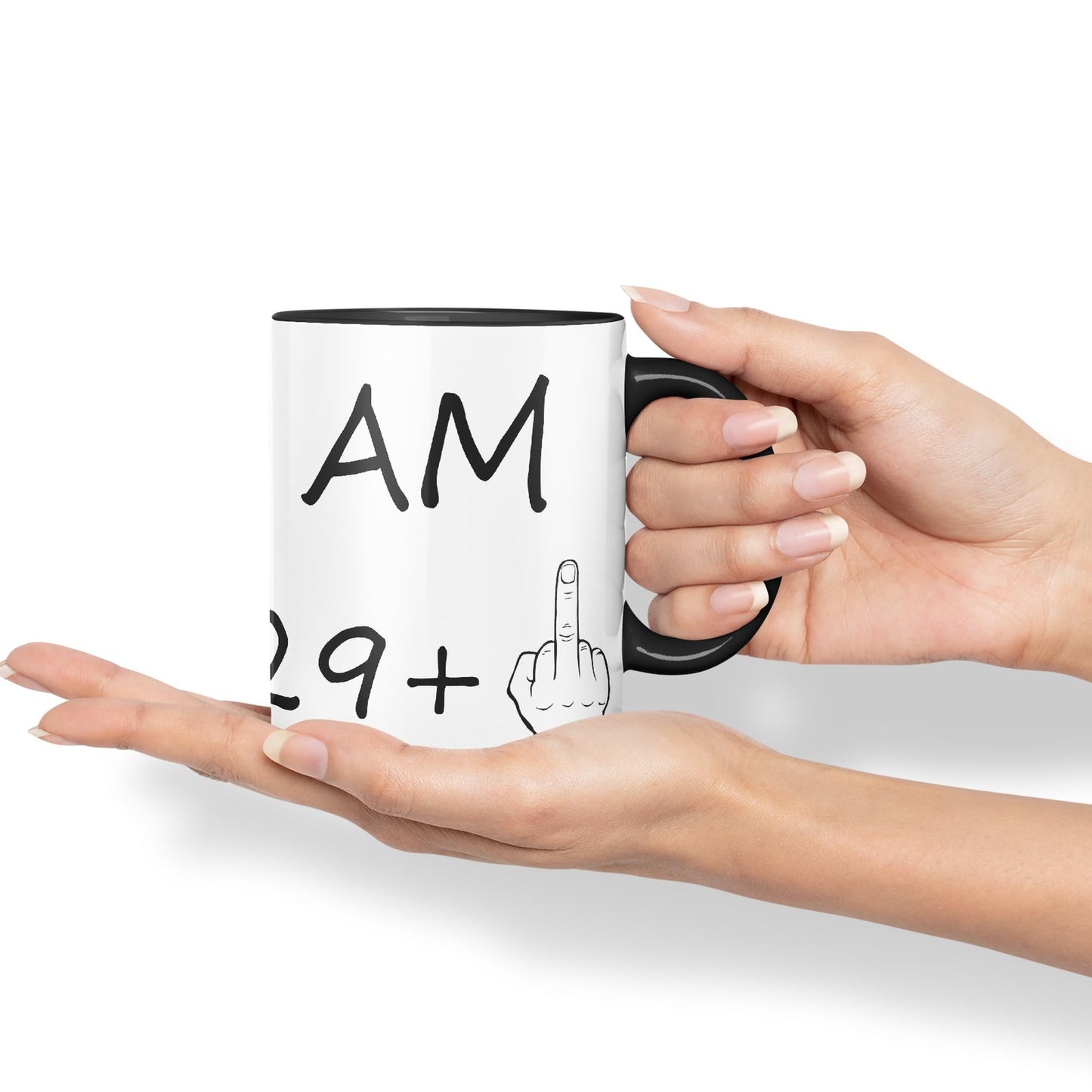 Vixar I am 29 + 1 Man Hand Ceramic 330 ml, 11oz Coloured Mug Cup Gift Coffee Tea Happy Birthday Turning 30 Years Old as a Joke Celebration 30th Birthday Gift idea