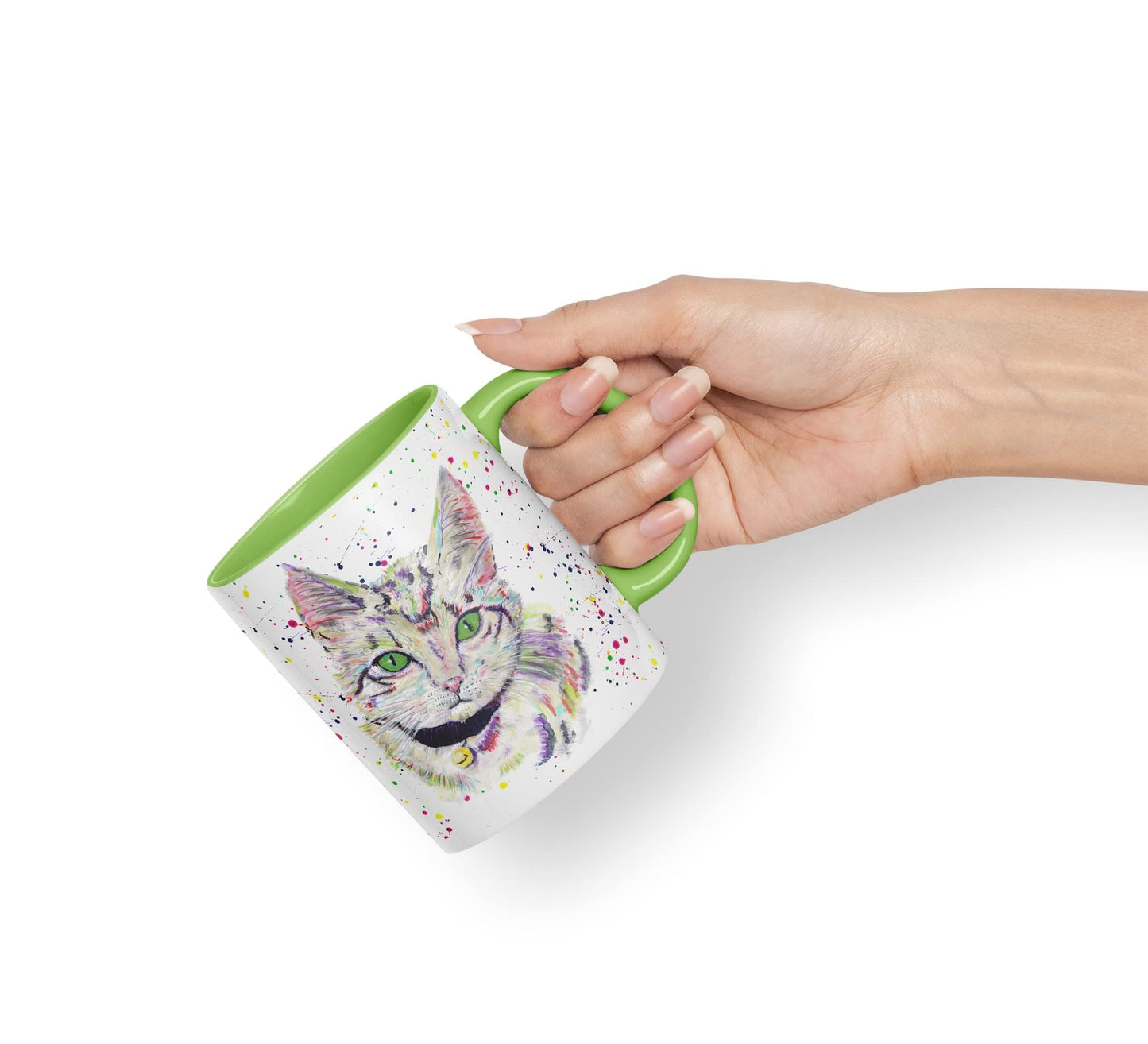 Vixar Cat Kitten Feline Pet Animals Watercolour Art Coloured Mug Cup Gift Birthday Work Office Tea Coffee