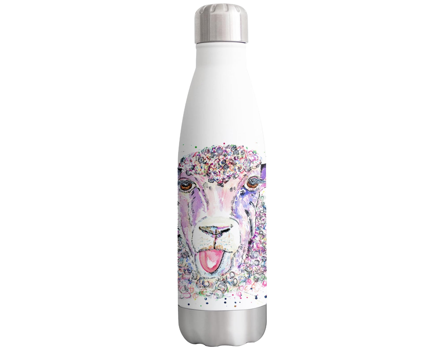 Vixar Sheep Eve Farm Animals Watercolour Bottle double Wall insulated Stainless steel sport Drinks 500ml