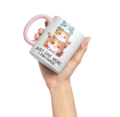 Just one More.. I Pomise Cats cat Sarcastic Joke Ceramic Coloured Mug Cup for Tea Coffee Hot Brew 330ml 11Oz