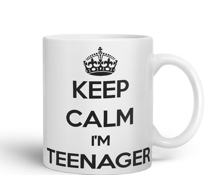 Keep Calm I'm Teenager Ceramic Coloured Mug Cup for Tea Coffee Hot Brew 330ml 11Oz Gift