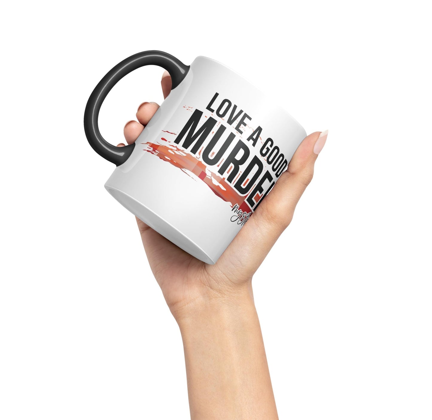 Love a Good Murder Mystery Joke Sarcastic Ceramic Coloured Mug Cup for Tea Coffee Hot Brew 330ml 11Oz Gift