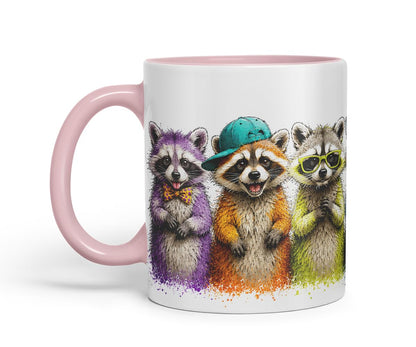 Raccoon Mug – Cute Raccoon Coloured Ceramic Mug Cup Gift, 11oz (Black)
