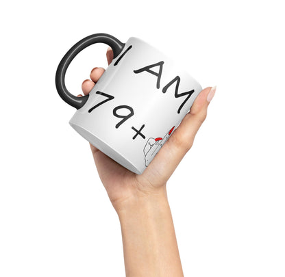 Vixar I am 79 + 1 Woman Hand Ceramic 330 ml, 11oz Coloured Mug Cup Gift Coffee Tea Happy Birthday Turning 80 Years Old as a Joke Celebration 80th Birthday Gift idea