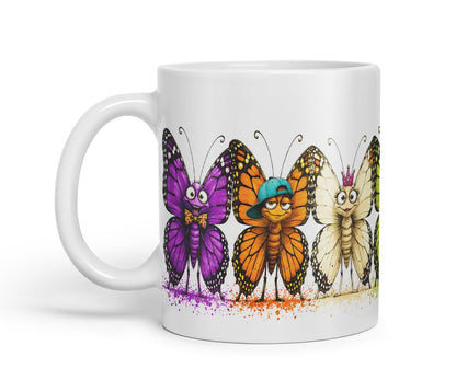 Butterfly Mug – Cute Butterfly Coloured Ceramic Mug Cup Gift, 11oz (Black)