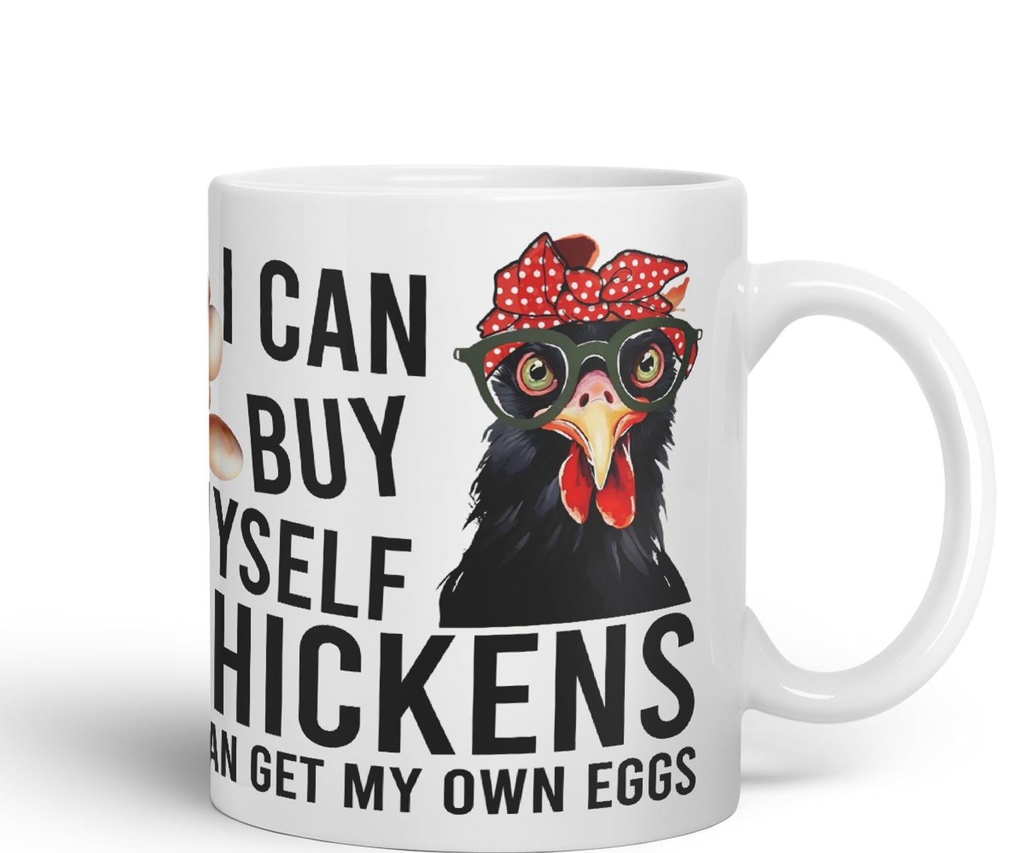 Vixar I can Buy Myself Chickens Sarcastic Joke Ceramic Coloured Mug Cup for Tea Coffee Hot Brew 330ml 11oz