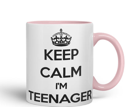 Keep Calm I'm Teenager Ceramic Coloured Mug Cup for Tea Coffee Hot Brew 330ml 11Oz Gift