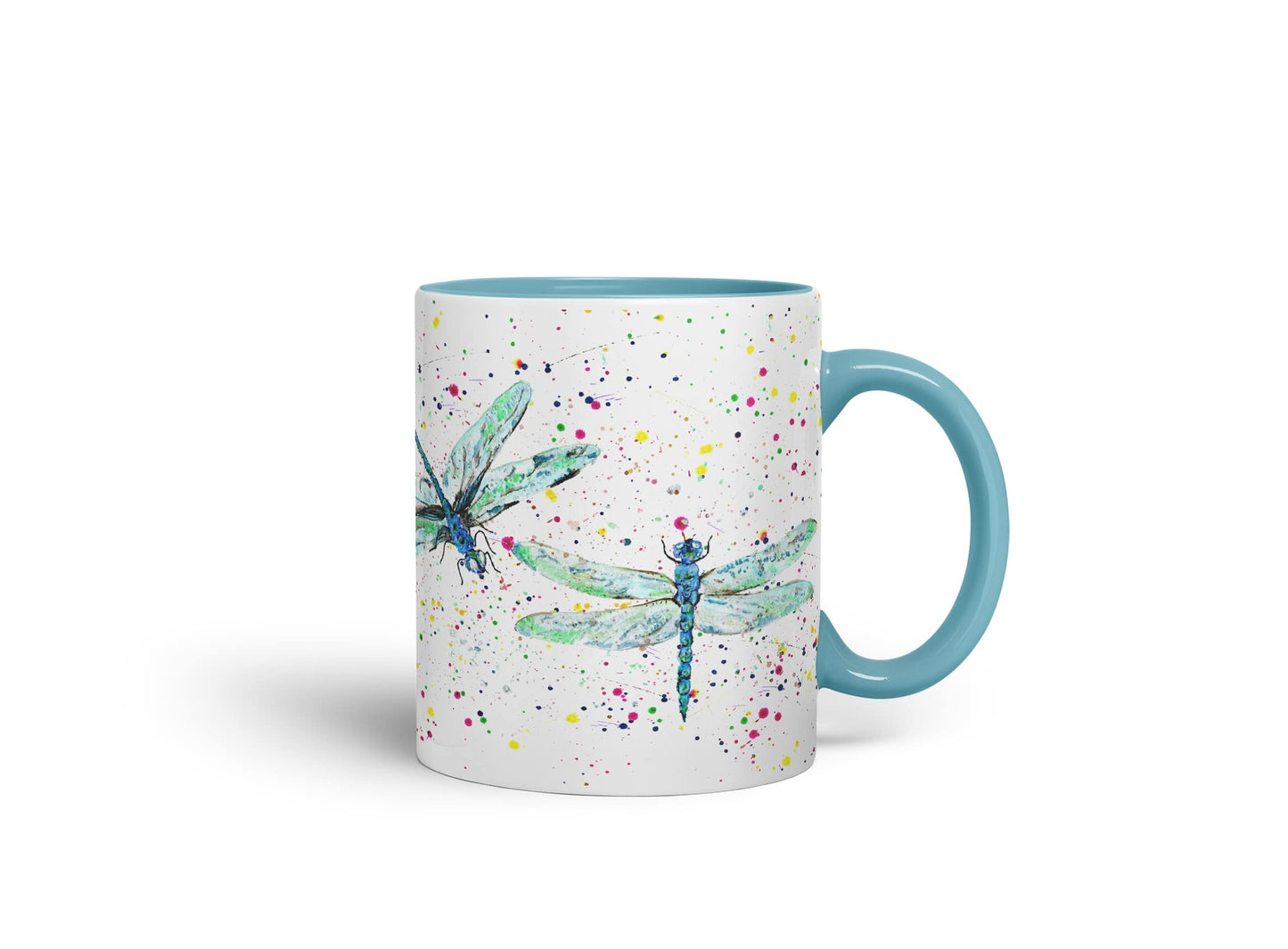 Vixar Dragonflies Dragonfly Insect Animals Watercolour Art Coloured Mug Cup Gift Birthday Work Office Tea Coffee