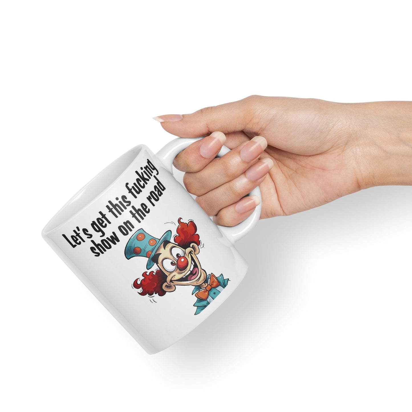 Let's get This fu.. Show on The Road Sarcastic Joke Ceramic Coloured Mug Cup for Tea Coffee Hot Brew 330ml 11 OZ