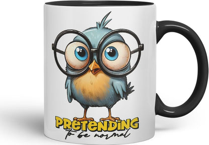 Vixar Pretending to Be Normal Coloured Ceramic Mug Cup 11oz Funny Sarcastic Gift (Black)