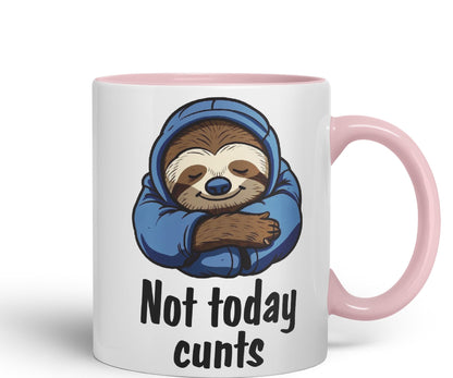 Not Today c.. Sloth Sarcastic Joke Gift Ceramic Coloured Mug Cup for Tea Coffee Hot Brew 330ml 11Oz
