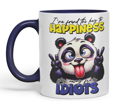 Vixar I've Found The Key to Happiness – Stay Away from Idiots Coloured Ceramic Mug Cup 11oz Funny Sarcastic Gift (Gold Yellow)