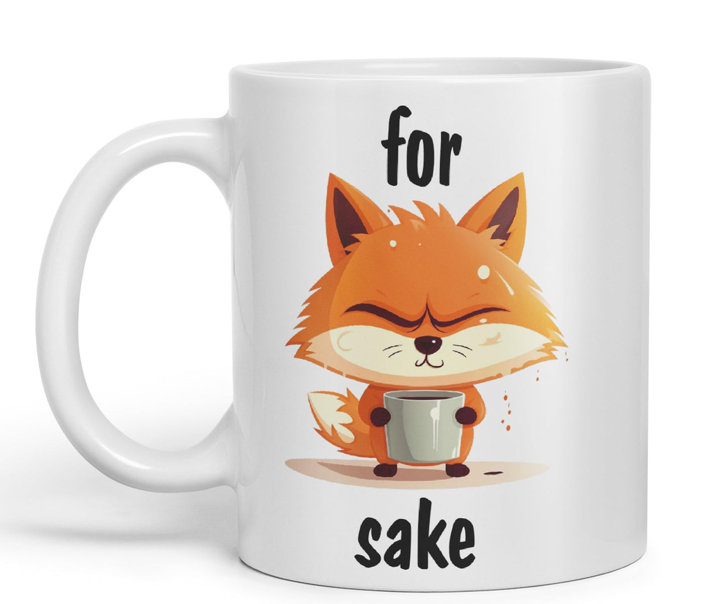 for Fox Sake Sarcastic Joke Ceramic Coloured Mug Cup for Tea Coffee Hot Brew 330ml 11Oz