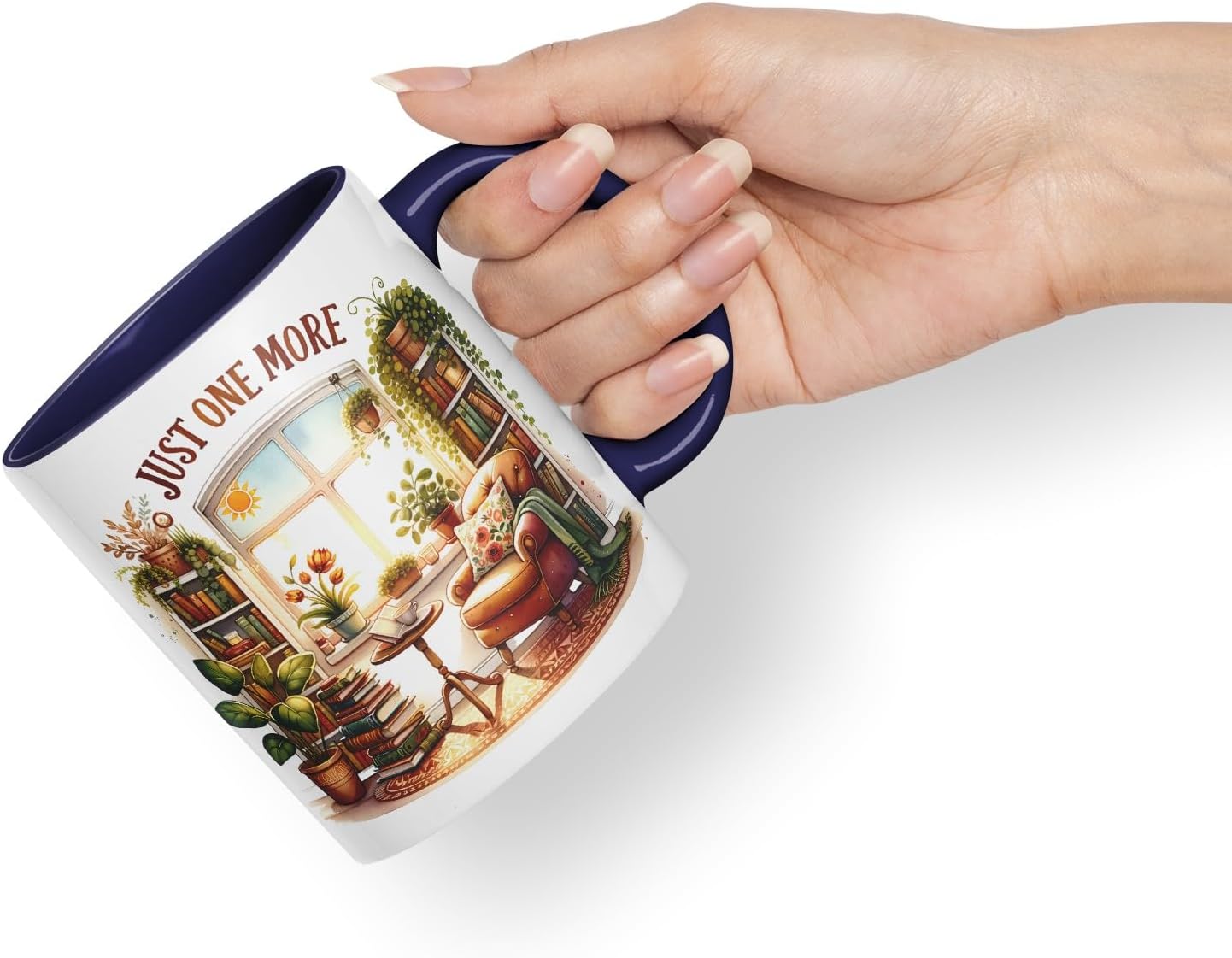 Vixar Just One More Coloured Mug Cup Cozy Reading Room Gift 11oz (Black)