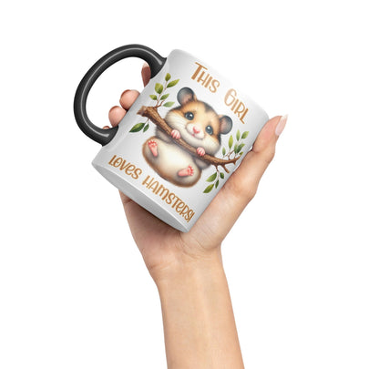 This Girl Loves Hamster Joke sarkasm Sarcastic Ceramic Coloured Mug Cup for Tea Coffee Hot Brew 330ml 11Oz Gift