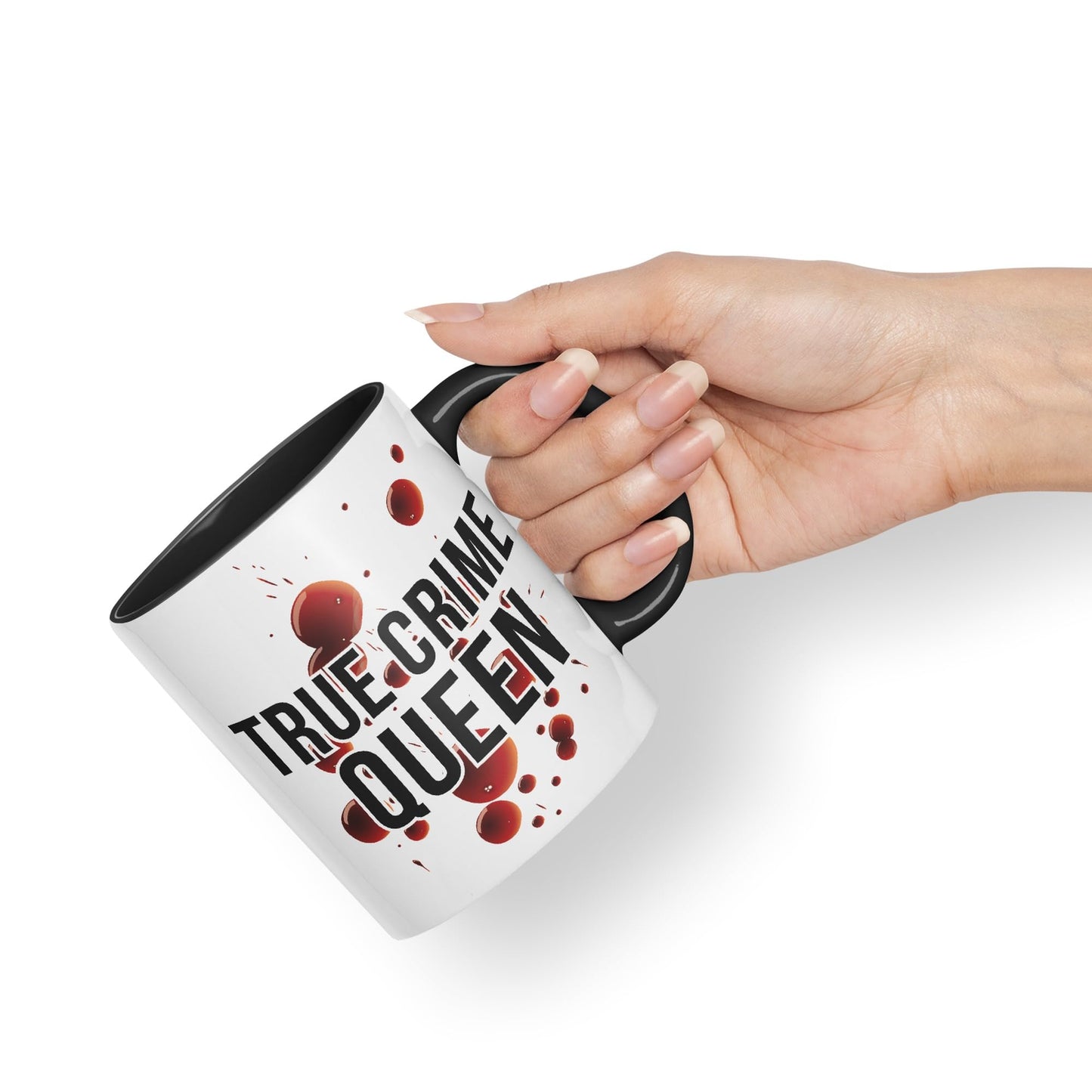 True Crime Queen Joke Sarcastic Ceramic Coloured Mug Cup for Tea Coffee Hot Brew 330ml 11Oz Gift