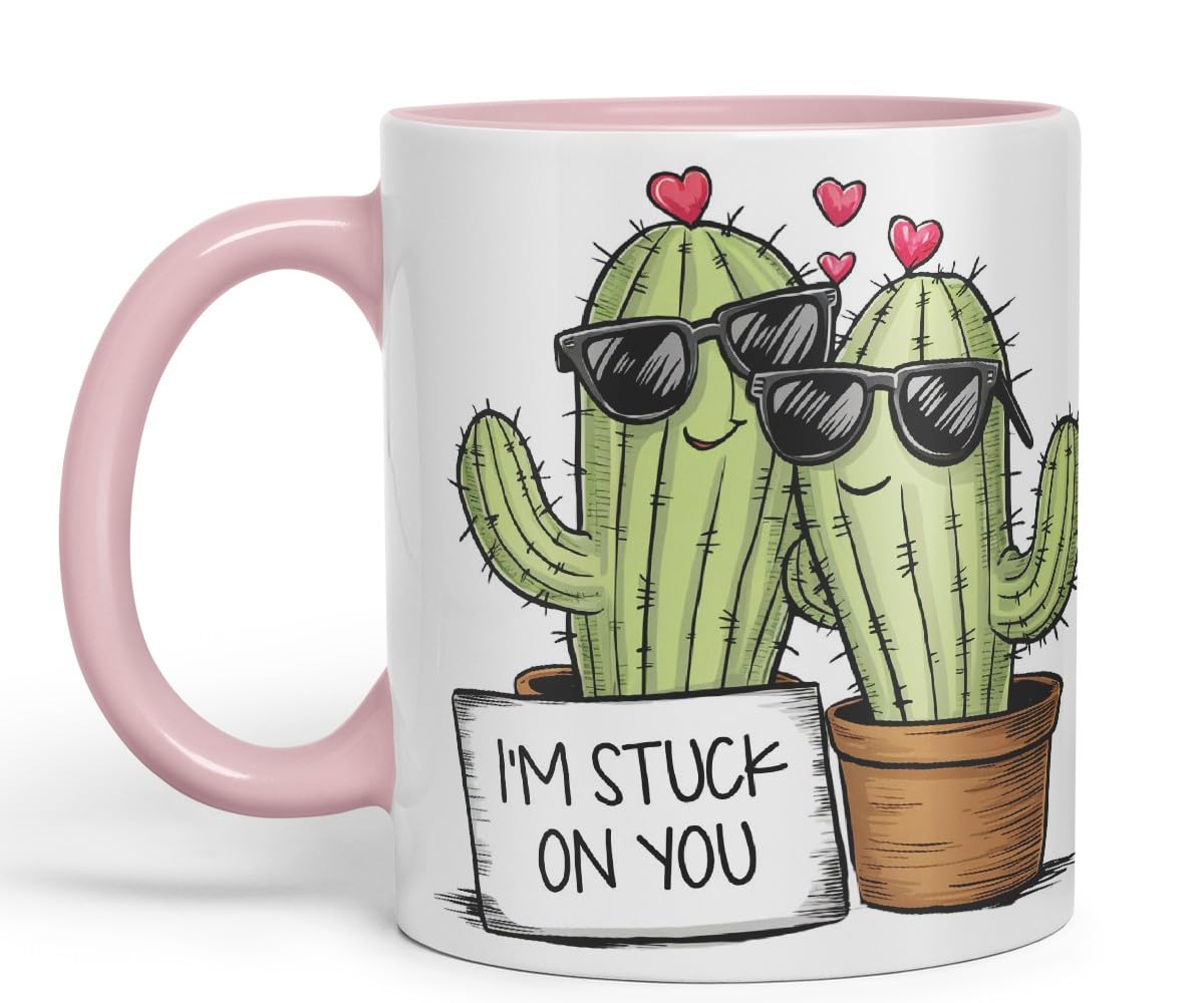 Vixar I’m Stuck On You – Coloured Ceramic Mug Cup Gift, 11oz (Black)