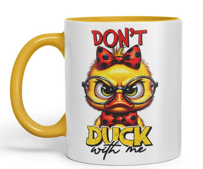 Vixar Don’t Duck with Me Coloured Ceramic Mug Cup 11oz Funny Sarcastic Gift (Black)
