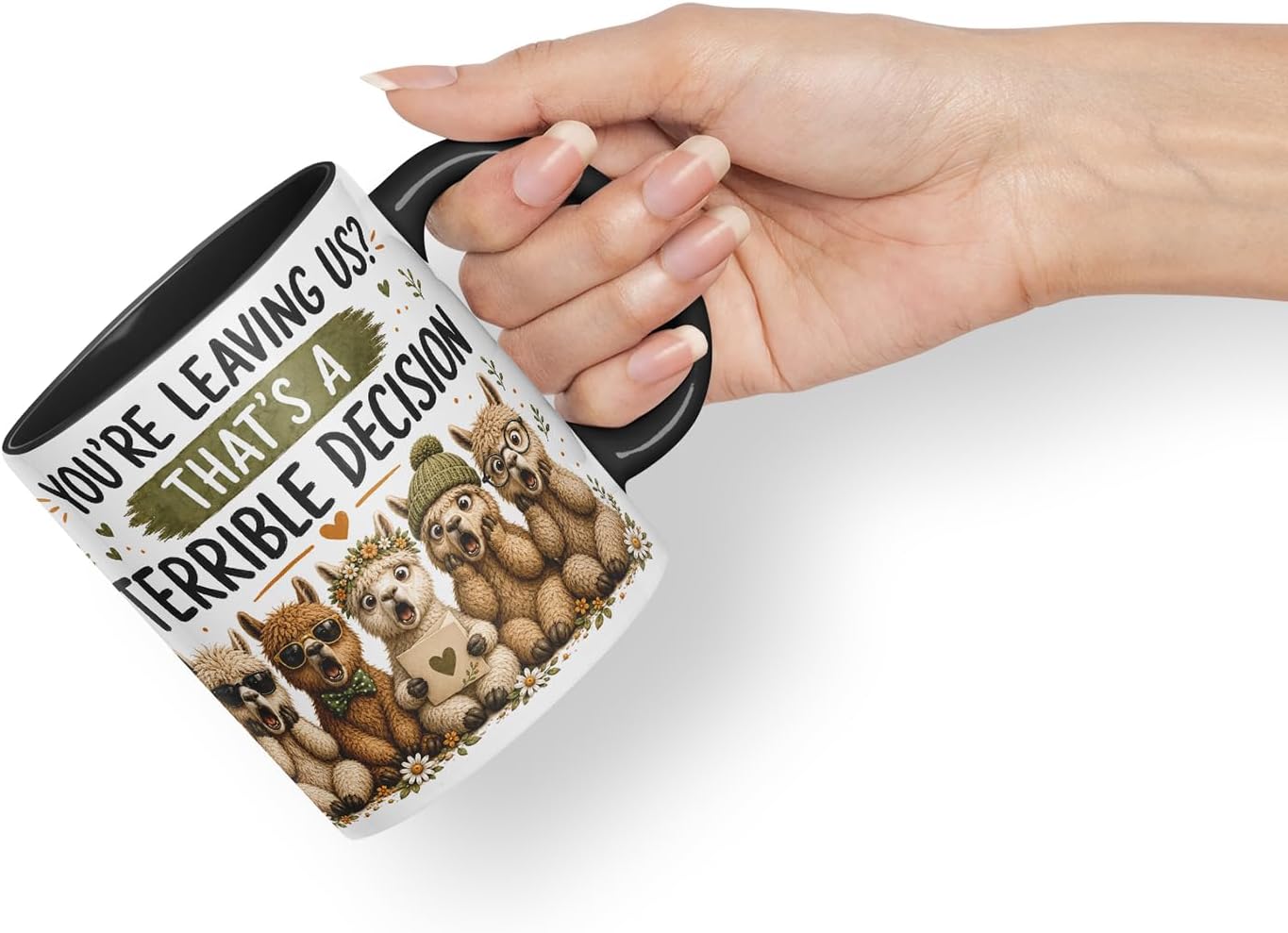 Vixar You're Leaving Us That's a Terrible Decision Mug – Funny Coworker Leaving Colleague Goodbye Gift, 11oz (Black)