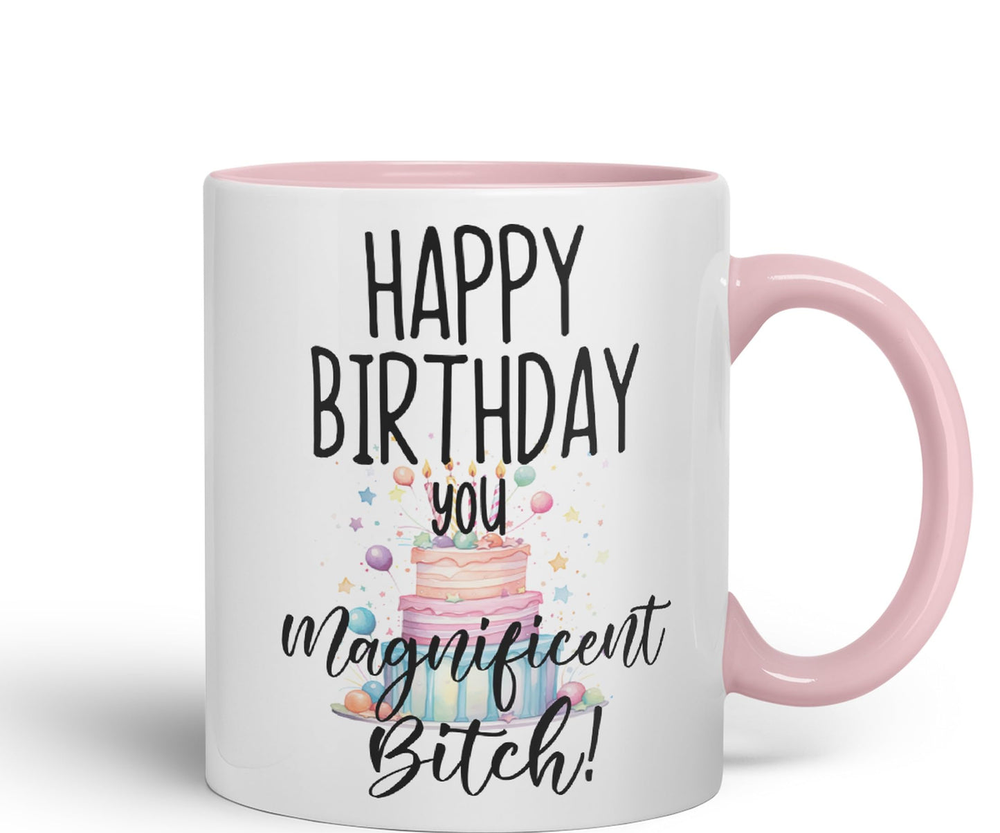 Happy Birthday You Magnificent Bitch! Joke sarkasm Sarcastic Ceramic Coloured Mug Cup for Tea Coffee Hot Brew 330ml 11Oz Gift