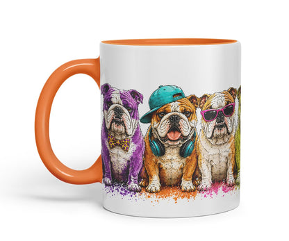 Vixar English Bulldog Dog Mug – Cute Bulldog Coloured Ceramic Mug Cup Gift, 11oz (Black)