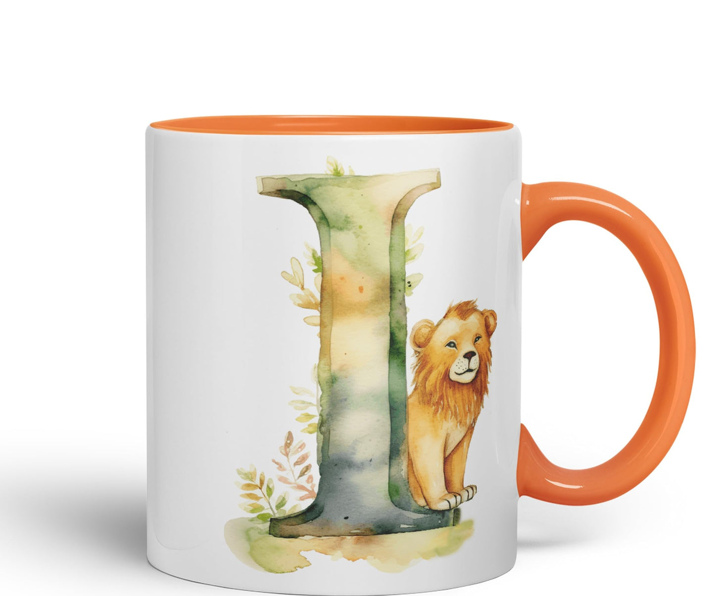 Letter I mug, Animals Alphabet Letter I Monogram animal for kids Ceramic Coloured Mug Cup for Tea Coffee Hot brew 330ml 11Oz Gift