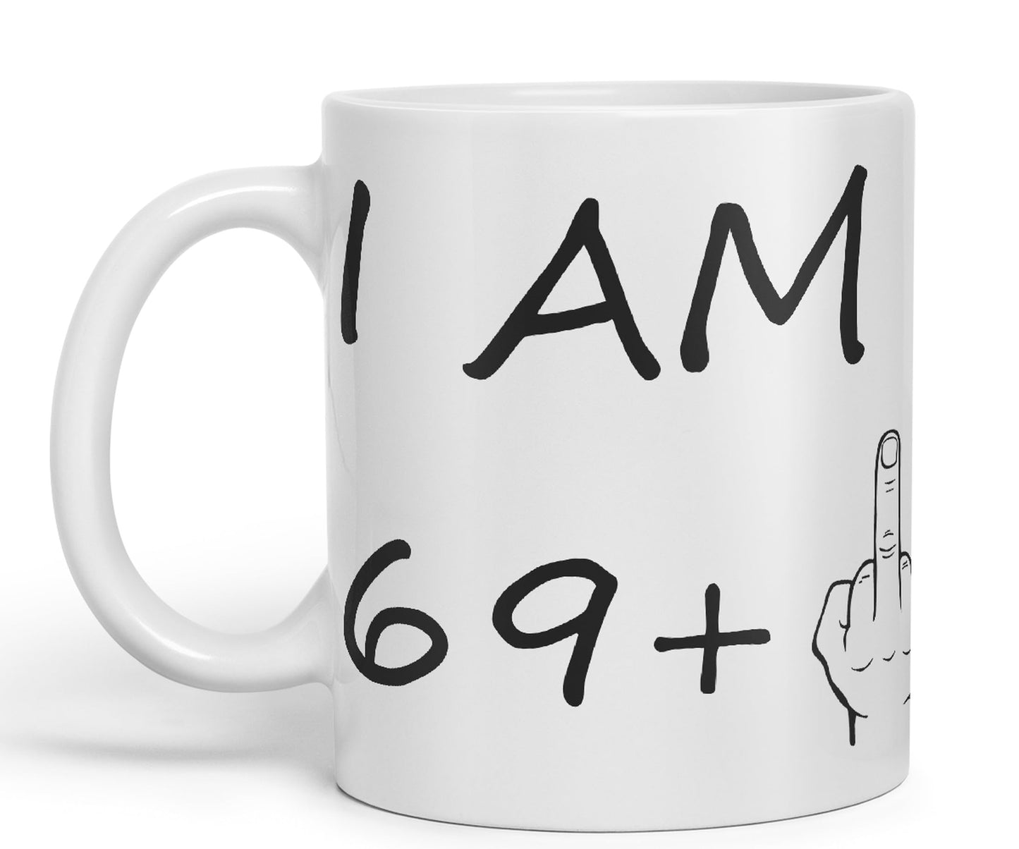 Vixar I am 69 + 1 Men Male Hand Ceramic 330 ml, 11oz Coloured Mug Cup Gift Coffee Tea Happy Birthday Turning 70 Years Old as a Joke Celebration 70th Birthday Gift idea