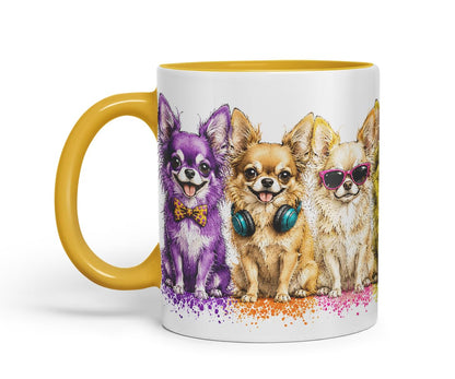 Vixar Long Hair Chihuahua Dog Mug – Cute Chihuahua Coloured Ceramic Mug Cup Gift, 11oz (Black)