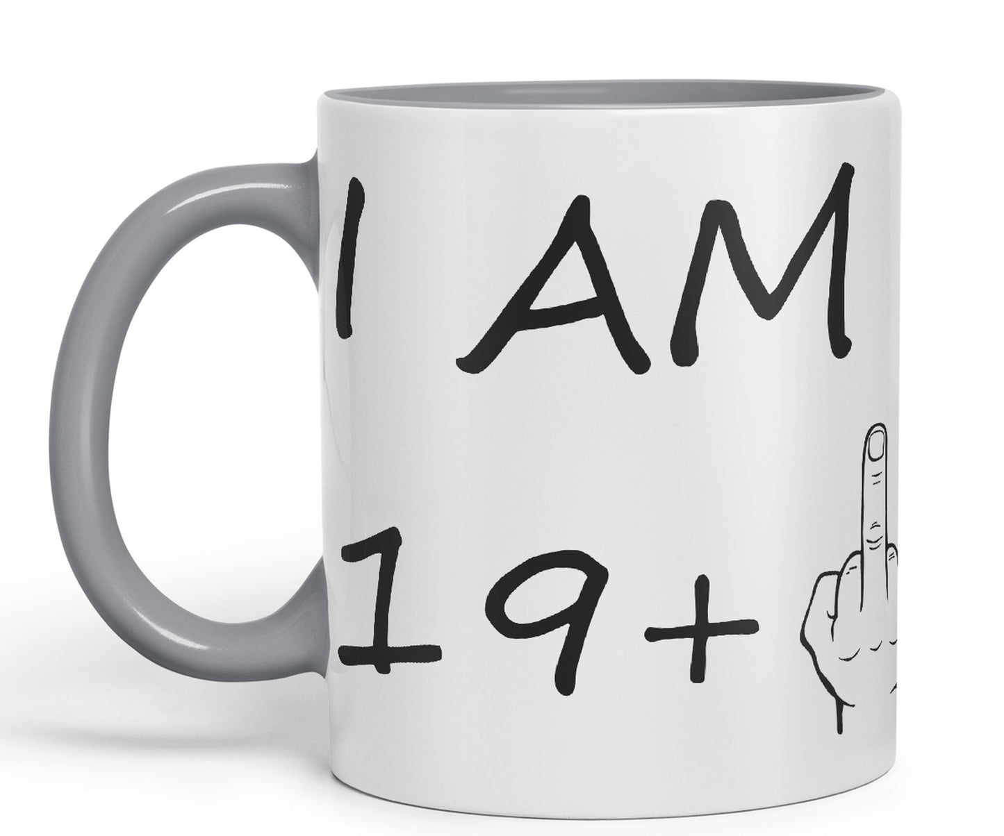 Vixar I am 19 + 1 Man Hand Ceramic 330 ml, 11oz Coloured Mug Cup Gift Coffee Tea Happy Birthday Turning 20 Years Old as a Joke Celebration 20th Birthday Gift idea