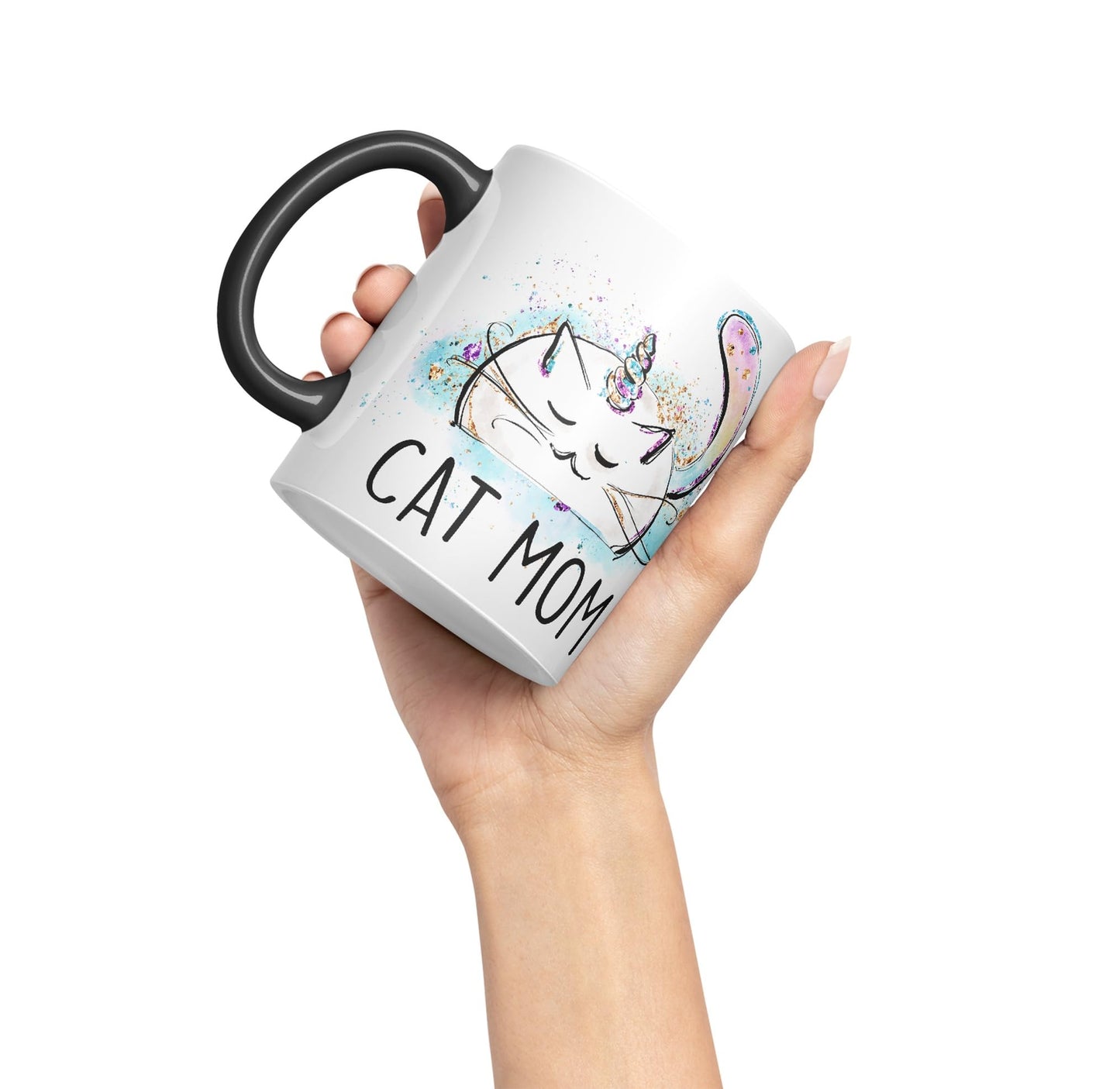 Vixar Cat Mum Unicorn Kitten Ceramic 330 ml Coloured Mug Cup Gift Tea Coffee Christmas Office Home