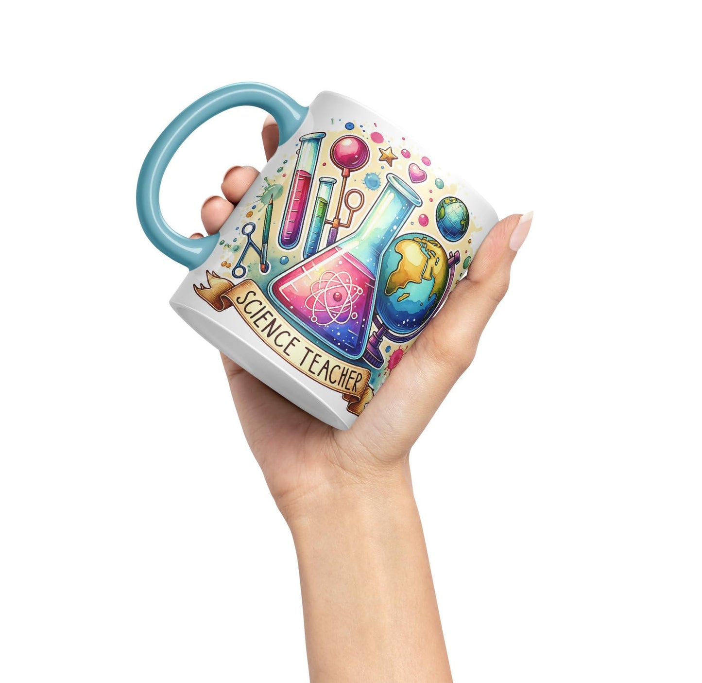 Vixar Science Teacher Teacher Mug Thank You, End of School Gift Ceramic Coloured Mug Cup for Tea Coffee Hot Brew 330ml 11Oz Gift