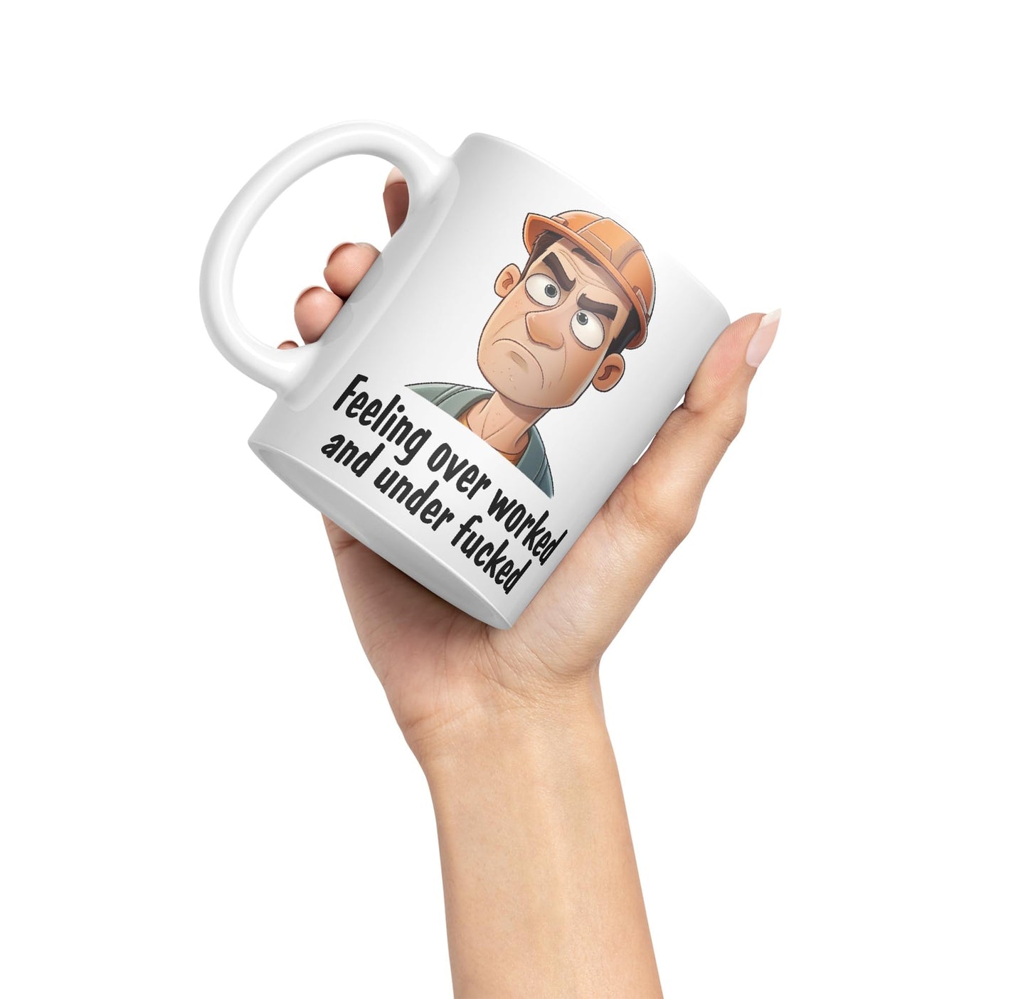 Feeling Over Worked and Under f… Sarcastic Joke Ceramic Coloured Mug Cup for Tea Coffee Hot Brew 330ml 11 Oz