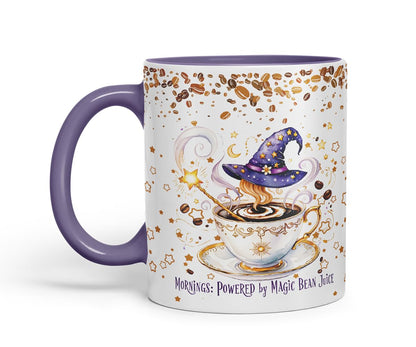 Vixar Magic Bean Juice Coffee Mug – Coloured Ceramic Mug Cup Gift, 11oz (Black)