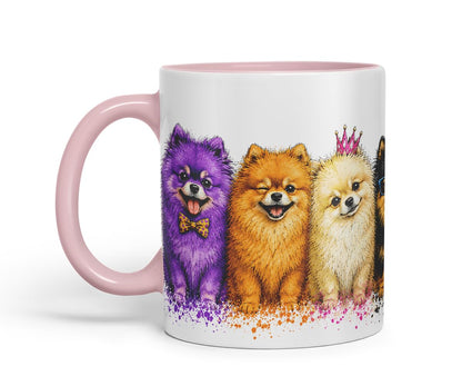 Vixar Pomeranian Dog Mug – Cute Pomeranian Dog Coloured Ceramic Mug Cup Gift, 11oz (Black)