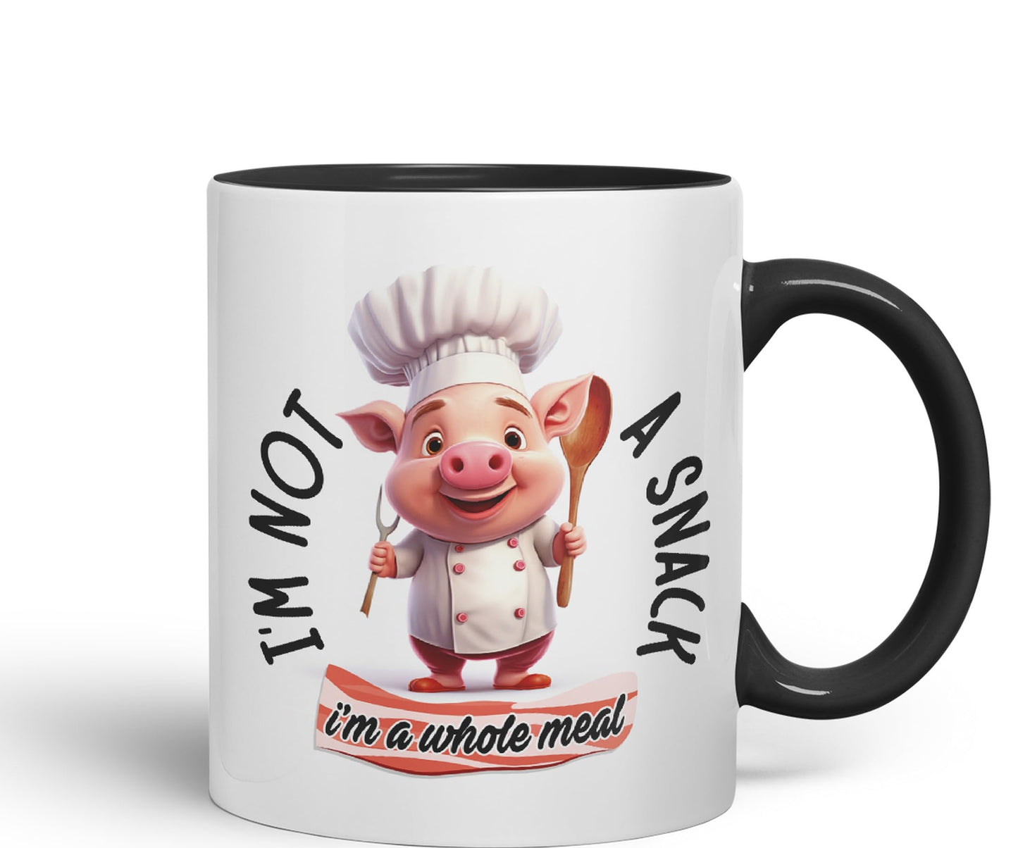 I'm Not a Snack. I'm a Whole Meal Pig Joke sarkasm Sarcastic Ceramic Coloured Mug Cup for Tea Coffee Hot Brew 330ml 11Oz Gift