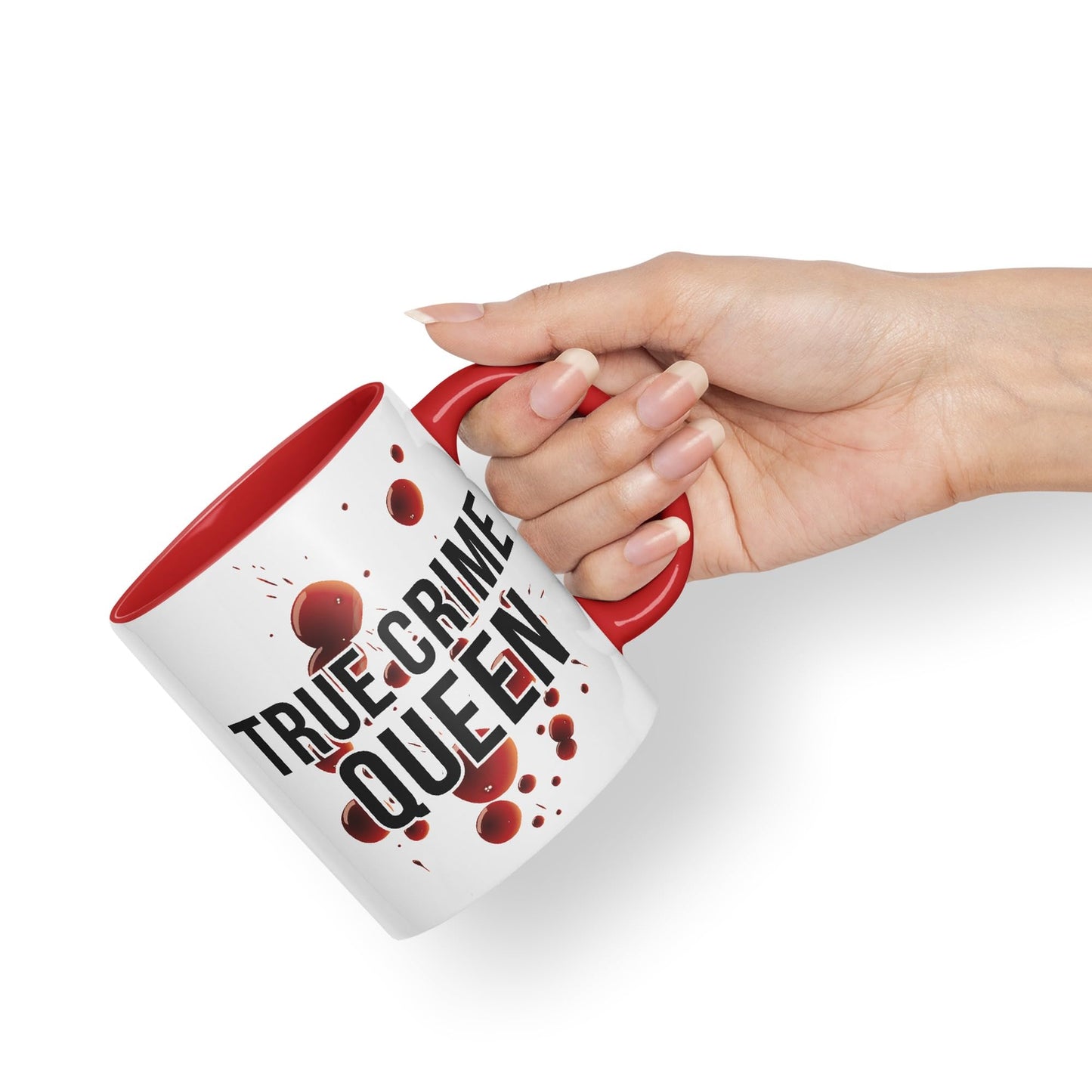 True Crime Queen Joke Sarcastic Ceramic Coloured Mug Cup for Tea Coffee Hot Brew 330ml 11Oz Gift