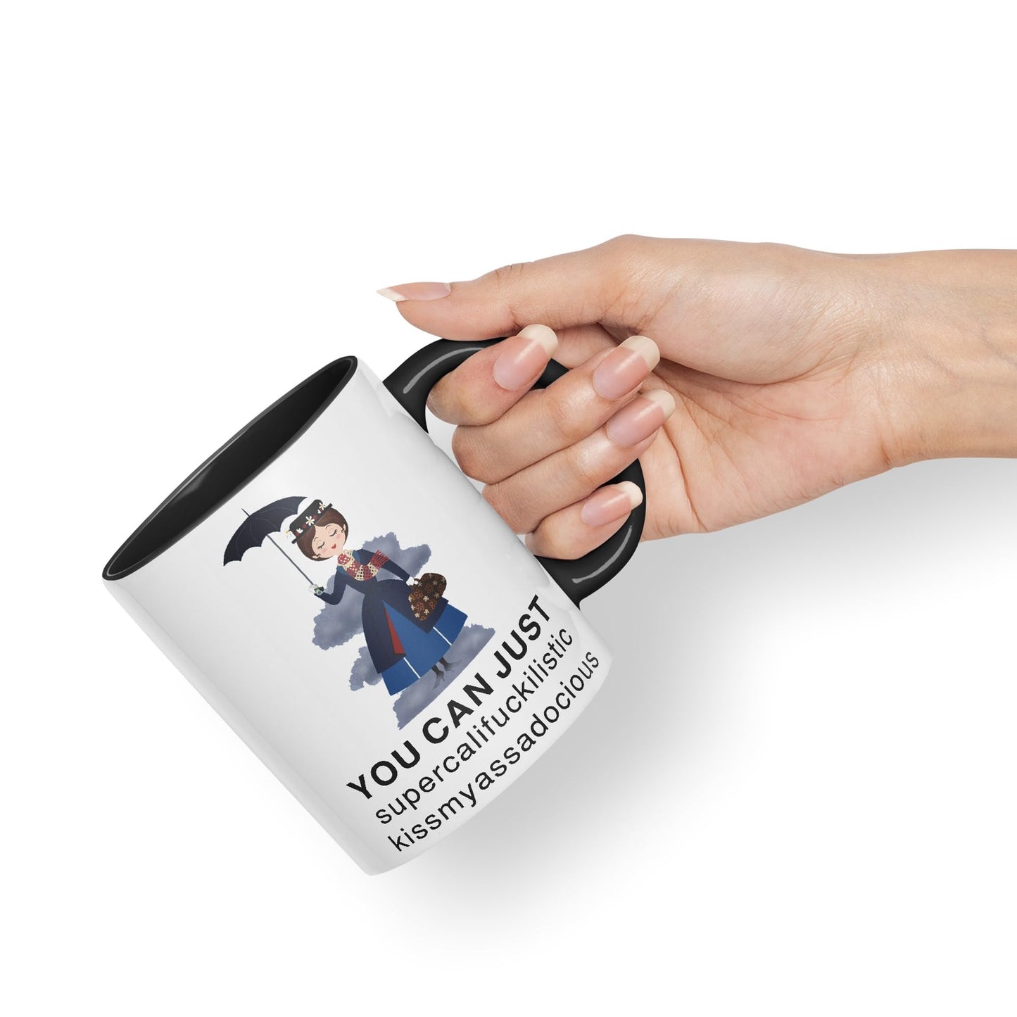 Vixar You Can Just Supercalifuckilistic Kissmyassadocious Mary Poppins Ceramic 330 ml Coloured Mug Cup Gift Tea Coffee Christmas Office Home Funny Joke