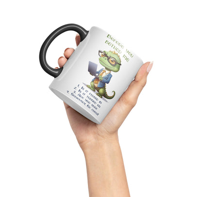 Before You Bother me Crocodile Joke sarkasm Sarcastic Ceramic Coloured Mug Cup for Tea Coffee Hot Brew 330ml 11Oz Gift