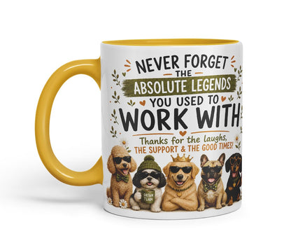 Vixar Never Forget the Absolute Legends You Used to Work with Dogs Mug – Funny Dog Coworker Leaving Gift, 11oz (Black)