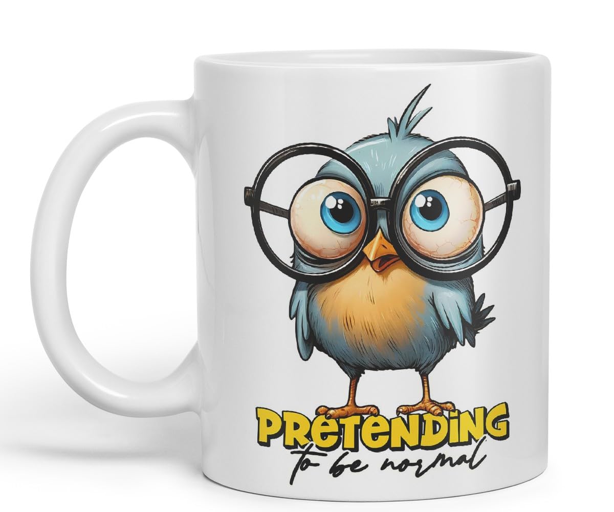 Vixar Pretending to Be Normal Coloured Ceramic Mug Cup 11oz Funny Sarcastic Gift (Black)