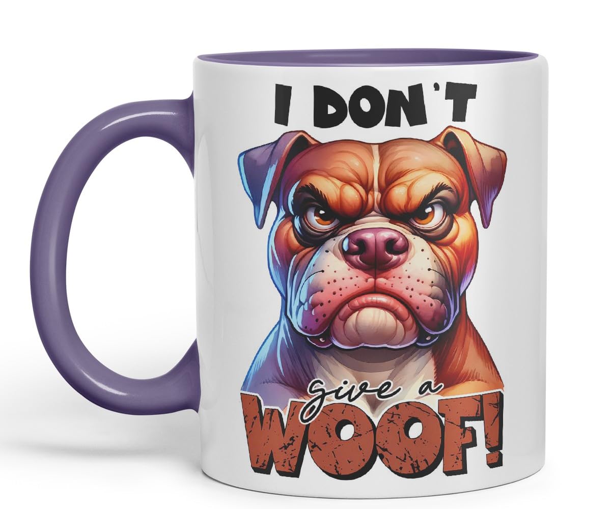 Vixar I Don’t Give a Woof! Dog Coloured Ceramic Mug Cup 11oz Funny Sarcastic Gift (Black)