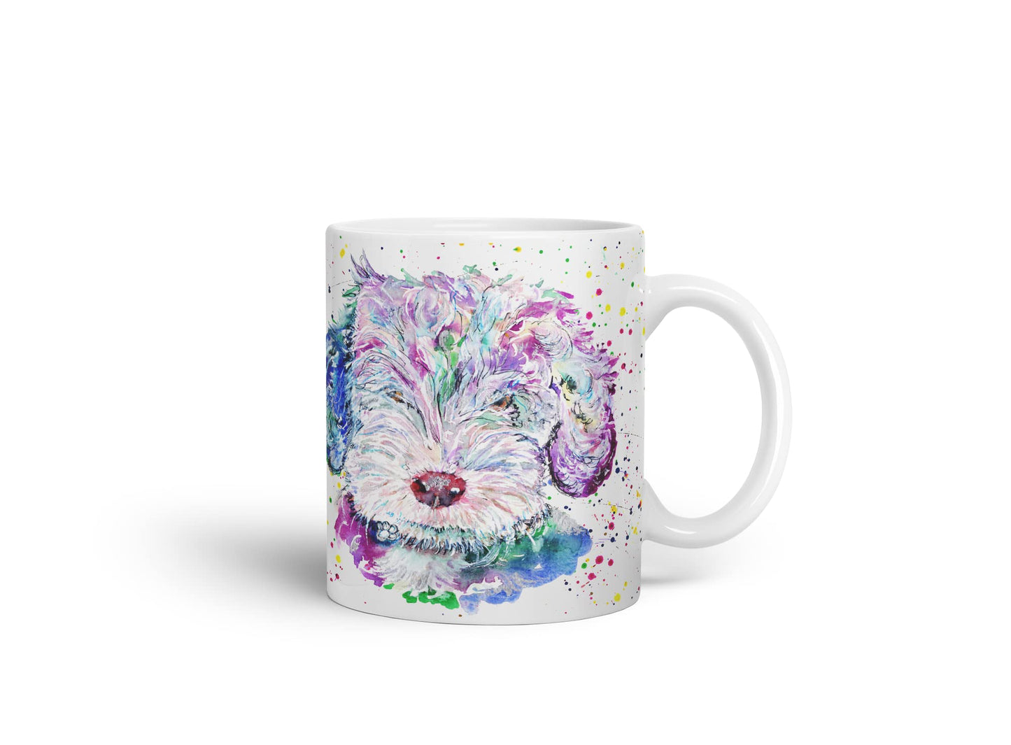 Vixar Cockapoo Cockerpoo Dog Pet Animals Watercolour Art Coloured Mug Cup Gift Birthday Work Office Tea Coffee