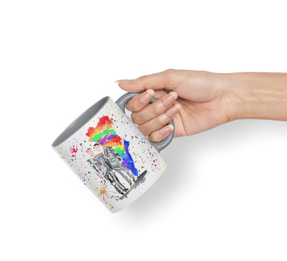 Vixar Wedding Mr and Mr Pride Gay Watercolour Art Coloured Mug Cup Gift Birthday Work Office Tea Coffee