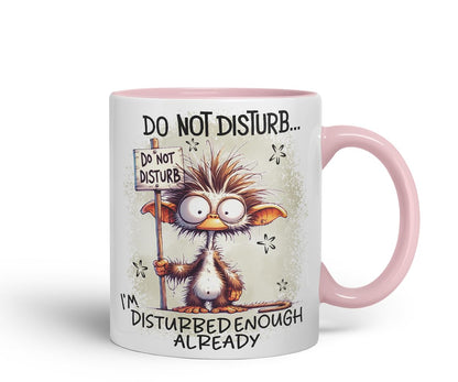 Vixar Do Not Disturb I'm Disturbed Enough Already Funny Quirky Animal – Coloured Ceramic Mug Cup Gift, 11oz (Black)