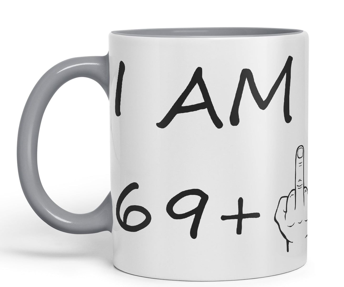 Vixar I am 69 + 1 Men Male Hand Ceramic 330 ml, 11oz Coloured Mug Cup Gift Coffee Tea Happy Birthday Turning 70 Years Old as a Joke Celebration 70th Birthday Gift idea